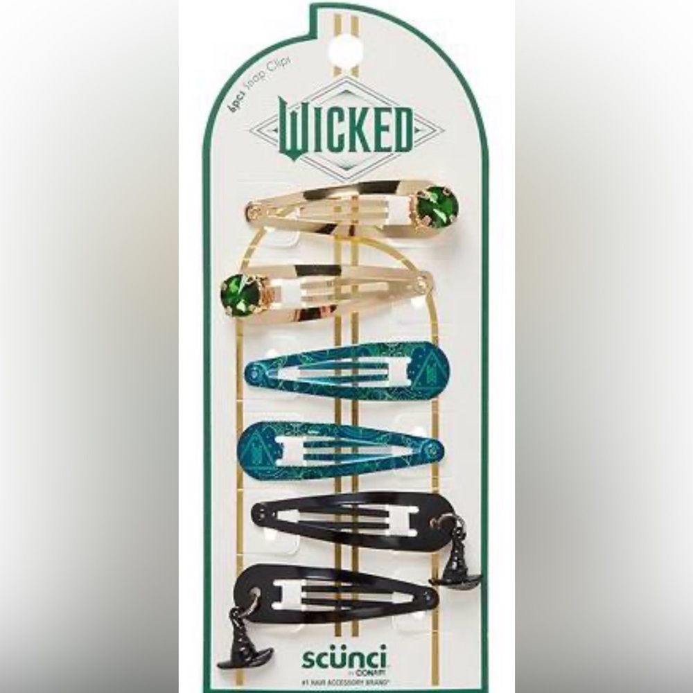 Scünci Wicked x Scünci Elphaba 6-Piece‎ Snap Clip Set – Collector’s Edition